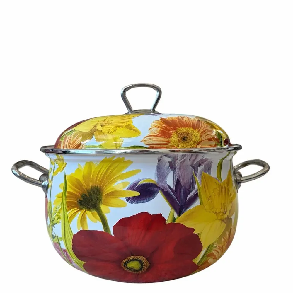 The Pioneer Woman Dutch Oven Floral Enameled Steel 4 QT Stock Pot w/ Lid Retired